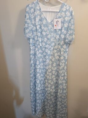 YNS Generic Light Blue and White Floral Maxi Dress (Up01)